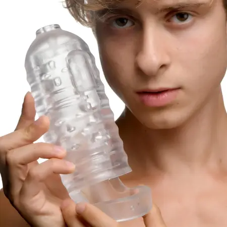 Milker Transparent TPE Intimate Device with Support Strap, Universal Fit