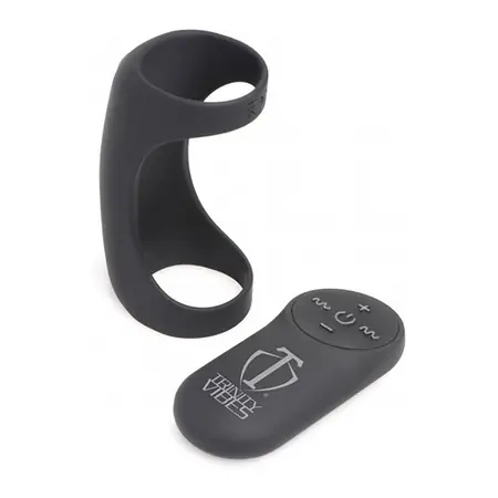 XR Brands G-Shaft Silicone Ring with Remote Control, Waterproof, Black