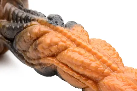 Ravager Silicone Intimate Tentacle Model - Marbled Red-Orange, Waved Texture