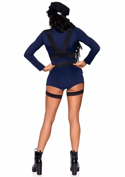 Flirty Cop Romper Costume Set Dark Blue with Accessories M
