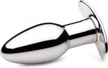 XR Brands Chrome Blast Small Metal Plug Rechargeable Vibrating Remote