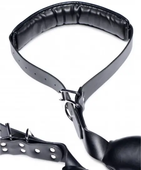 XR Brands Padded Thigh Strap & Adjustable Wrist Cuffs Set, Black
