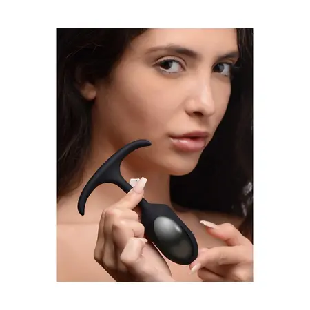XR Brands Heavy Hitter Silicone Intimate Plug Small Weighted Black