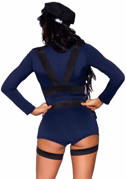 Dreamgirl Flirty Cop Romper Costume Navy Blue with Accessories XS