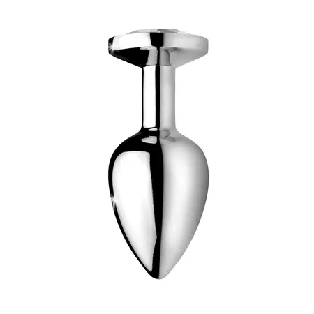 Booty Sparks Clear Gem Plug Small - Aluminum, Tapered, Crystal Accent