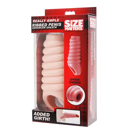 XR Brands Master Series Ribbed Sleeve Light TPR 5.75in with Support Strap