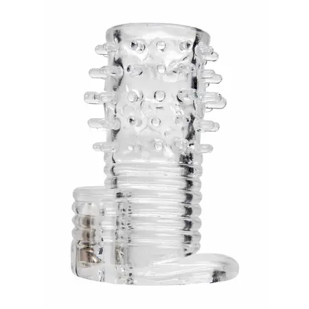 Master Series Vibrating TPR Intimate Sleeve Clear 3.5in