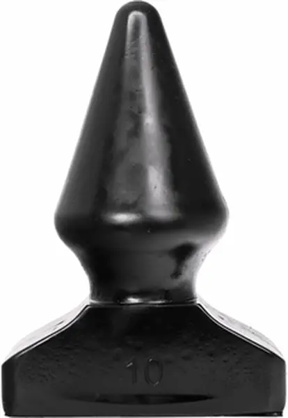 All Black Anal Accessory 20.5 cm - Smooth Grooved Silicone Plug