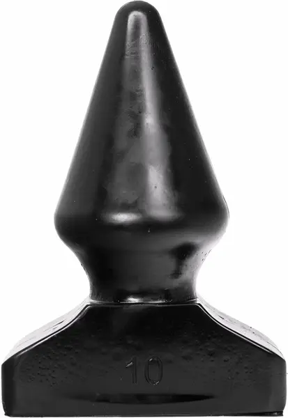 All Black Anal Accessory 20.5 cm - Smooth Grooved Silicone Plug