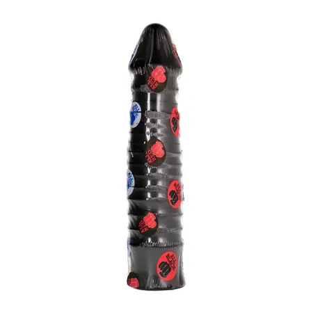 All Black 069 Intimate Machine Ribbed 26cm Black Silicone Model