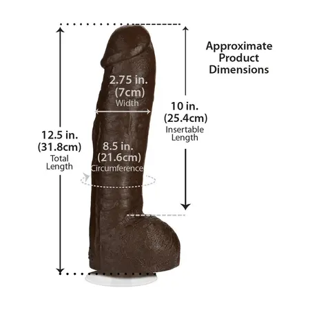 Doc Johnson Bam Silicone Intimate Model 34 cm Black with Suction Base