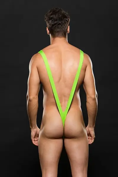 BORAT SLINGSHOT M/L Green - Stretch One-Piece Bodysuit