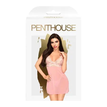 Penthouse Bedtime Story Chemise Set M/L - Elegant Black Lingerie