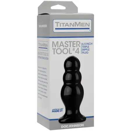 TitanMen Master Tool #4 степенуван анален разширител, черен, 16,5 см
