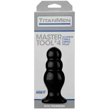 TitanMen Master Tool #4 степенуван анален разширител, черен, 16,5 см