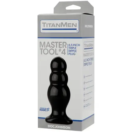 TitanMen Master Tool #4 степенуван анален разширител, черен, 16,5 см