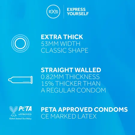 Extra Thick по-дебели латексови презервативи, 12 бр.
