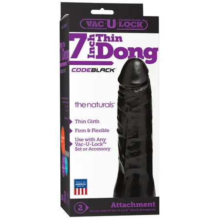 Doc Johnson CodeBlack Thin Vac-U-Lock 18cm Attachment, Black