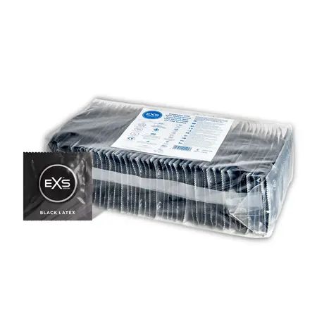 EXS Black Latex 100-Piece Flared Silky Anatomical Protection Set