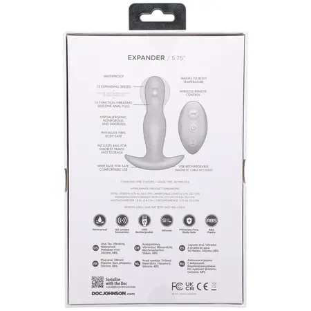 Doc Johnson A-Play Expander Silicone Plug Remote-Controlled Black