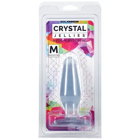 Doc Johnson Crystal Jellies Medium Silicone Plug, Clear, 12.7 cm