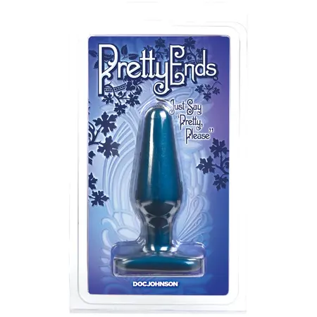 Doc Johnson Pretty Ends Medium Plug Midnight Blue - Sil-A-Gel, 5.5
