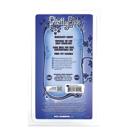 Doc Johnson Pretty Ends Medium Plug Midnight Blue - Sil-A-Gel, 5.5