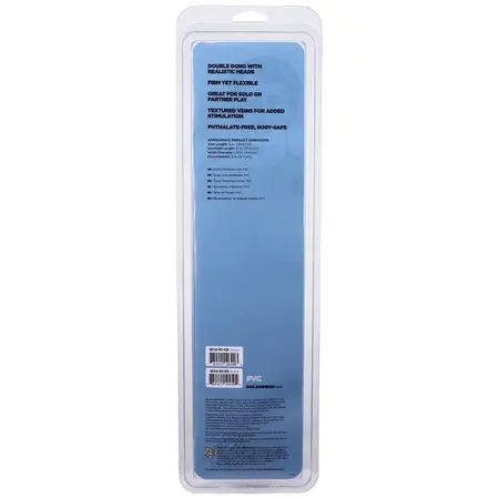 Doc Johnson Jr. Veined Double Header Flexible 12'' PVC Model - Black