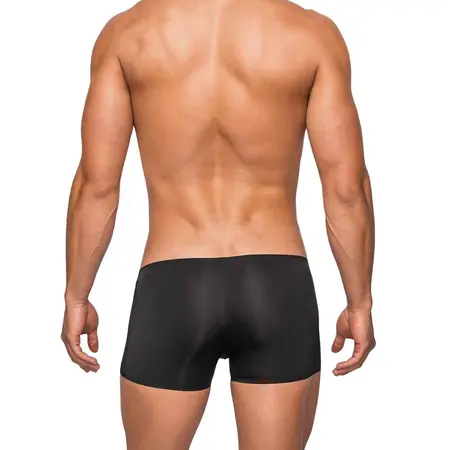 Male Power Seamless Sleek Mini Short S Black - Low Rise Comfort Fit