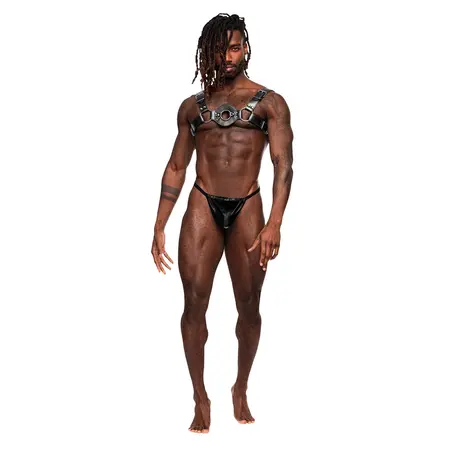 Male Power Libra Adjustable Imitation Leather Harness Black One Size