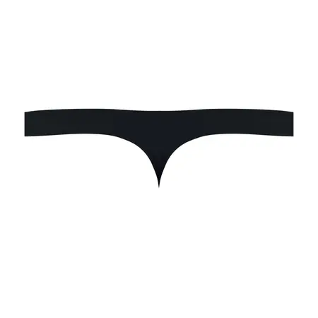 Male Power Satin Spandex Bong Thong L/XL Black Comfort Fit