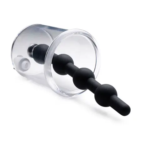 XR Brands Rosebud Cylinder Anal Pump with Silicone Beads 4-Bulb System