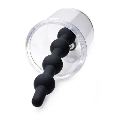 XR Brands Rosebud Cylinder Anal Pump with Silicone Beads 4-Bulb System