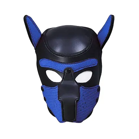OUCH! Neoprene Puppy Mask Blue - Adjustable Detachable Muzzle Hood
