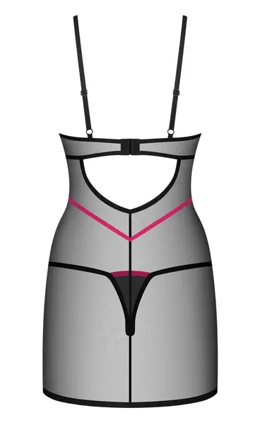 Obsessive Novenes Chemise Set Black XL/2XL Adjustable Straps