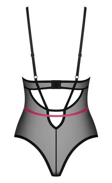 Obsessive Novenes Bodysuit XS/S Black & Pink Adjustable Straps