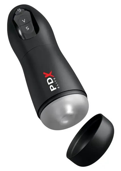 PDX Elite Suck-O-Matic Frosted Black Automatic Stimulation System 26.5cm