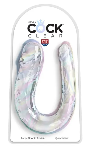 Pipedream King Cock Clear Large Double Trouble, Transparent, 44 cm