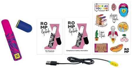ROMP Lipstick Air Pulse Compact Intimate Device, Waterproof, Pink