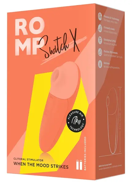 ROMP Switch X Air Pulse System, 6 Intensities, Compact, Silicone, Blue