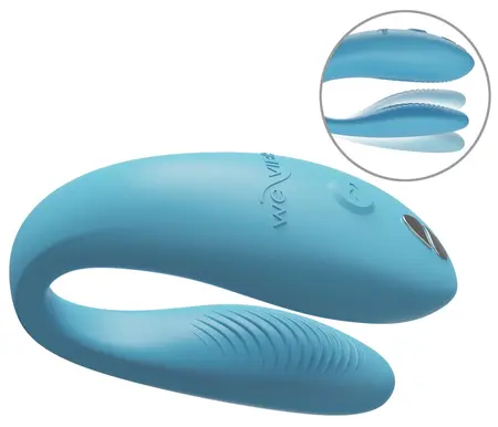 We-Vibe Sync Go Turquoise Dual Vibrator for Couples, App Control, 7.7 cm