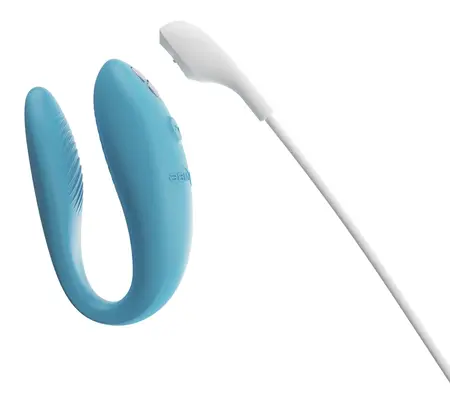 We-Vibe Sync Go Turquoise Dual Vibrator for Couples, App Control, 7.7 cm