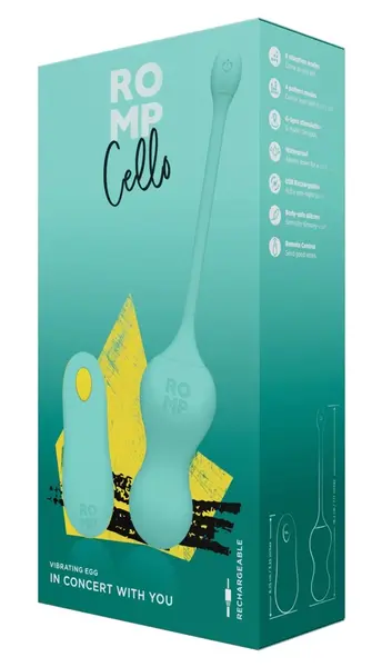 ROMP Cello Silicone Training Vibro-Balls with Remote, Waterproof, 18.2cm