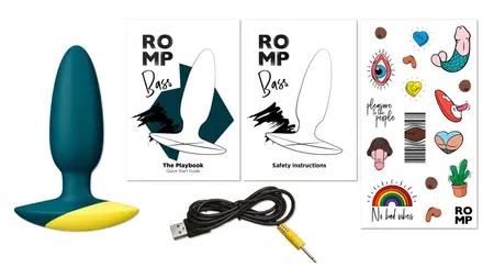 ROMP Bass Silicone Vibrating Anal Plug, 10 Modes, Rechargeable, Black