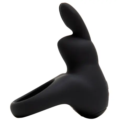 Happy Rabbit Black Intimate Ring with Vibrating Flexible Ears