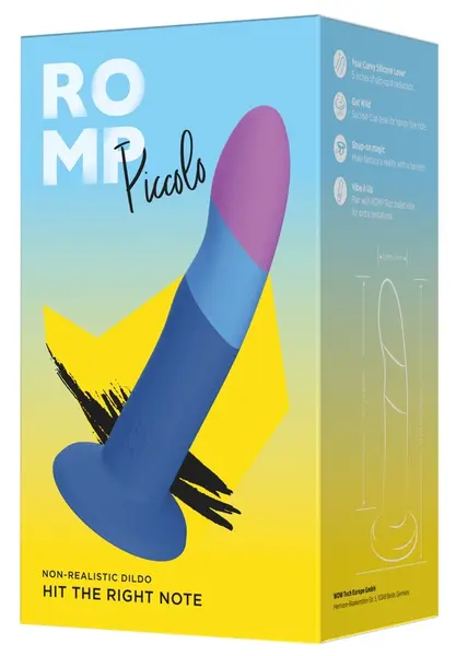 ROMP Piccolo Silicone Intimate Device with Suction Base, 14 cm, Purple