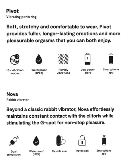 We-Vibe Date Night Set Nova 2 & Pivot - Waterproof, App Compatible