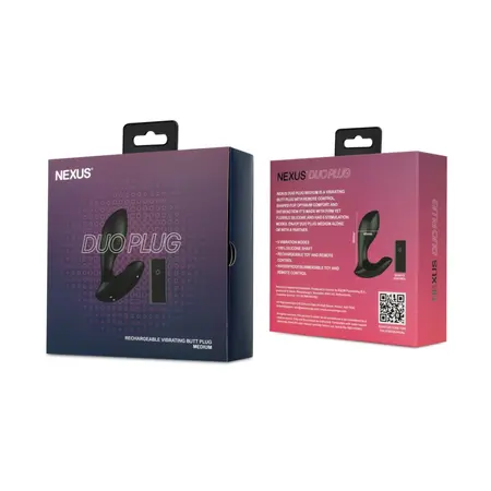 Nexus Duo Medium Remote-Controlled Silicone Plug - 6 Modes, Waterproof