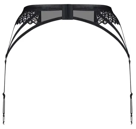 Obsessive Donarella Suspender Belt Black XL/2XL Lace Embroidery