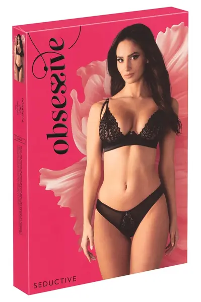 Donarella сутиен от бродиран тюл, черен, регулируем, M/L